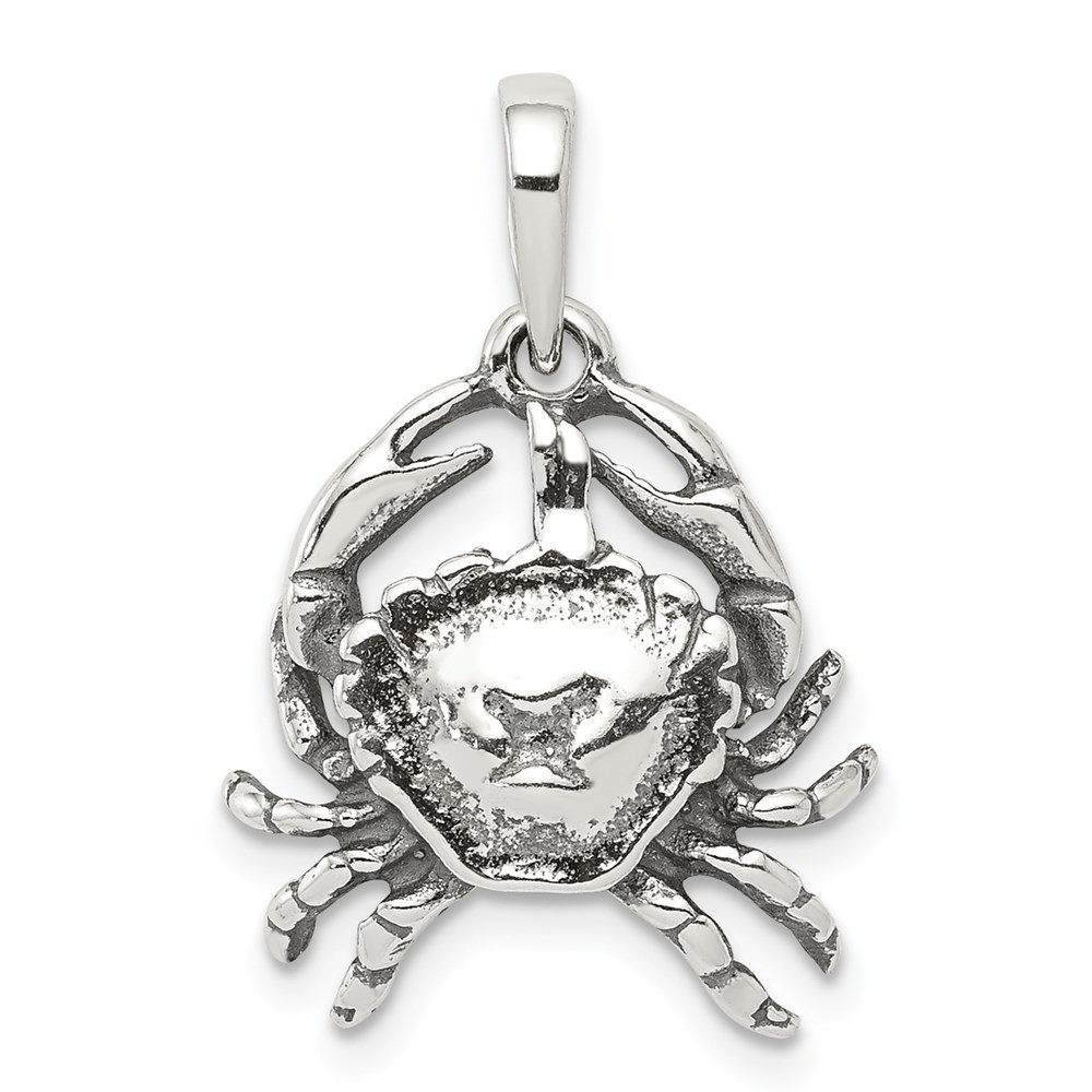 Million Charms 925 Sterling Silver Antiqued Cancer Zodiac Charm Pendant